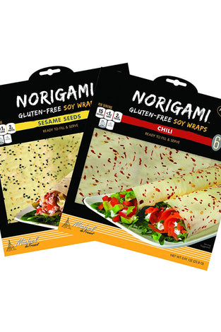 Norigami Non Gmo Gluten Free Soy Wraps Sesame Seeds And Soy Wraps Chili