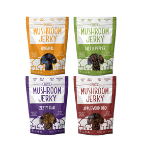 Pans Mushroom Jerky Vegan 4 Flavor Sample Pack