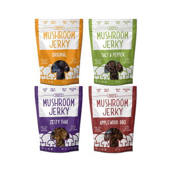 Pans Mushroom Jerky Vegan 4 Flavor Sample Pack