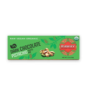 Raway Raw Vegan Chocolate Bars Dark Chocolate Pistachio Praline