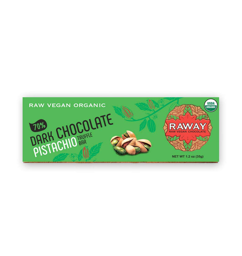 Raway Raw Vegan Chocolate Bars Dark Chocolate Pistachio Praline