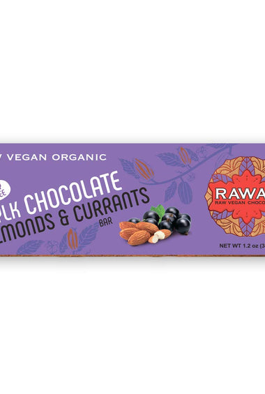 Raway Vegan Milk Chocolate Paleo Mylk Chocolate Almonds Currants Bar